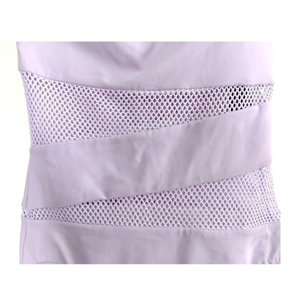 [Carmen Marc Valvo] Mesh Cutouts One Shoulder Swim - Picture 3 of 6